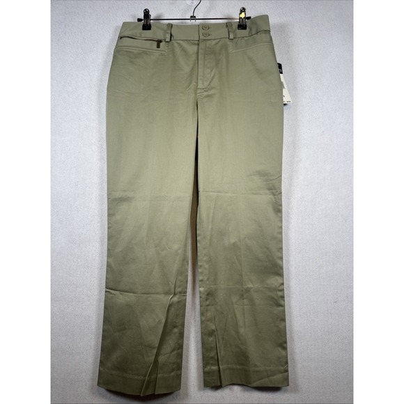 Chaps Womens Green Sage Tint Straight Leg Classic Pant Size 8 NWT - Picture 1 of 8
